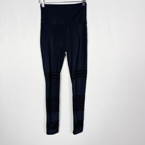 Beyond Yoga Small S Black Mesh Striped Pieced Leggings Workout High Rise Womens